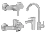 قیمت ست شیرآلات کاویان مدل گلسا کروم مات استیل