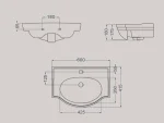 ابعاد روشویی روکابینتی گلسار فارس نانسی
